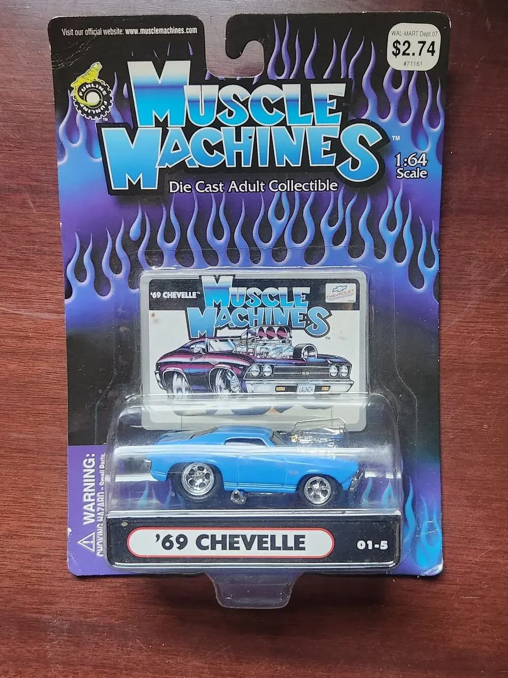 Muscle Machines 69 Chevelle Blue 1:64 Diecast Car Collectible